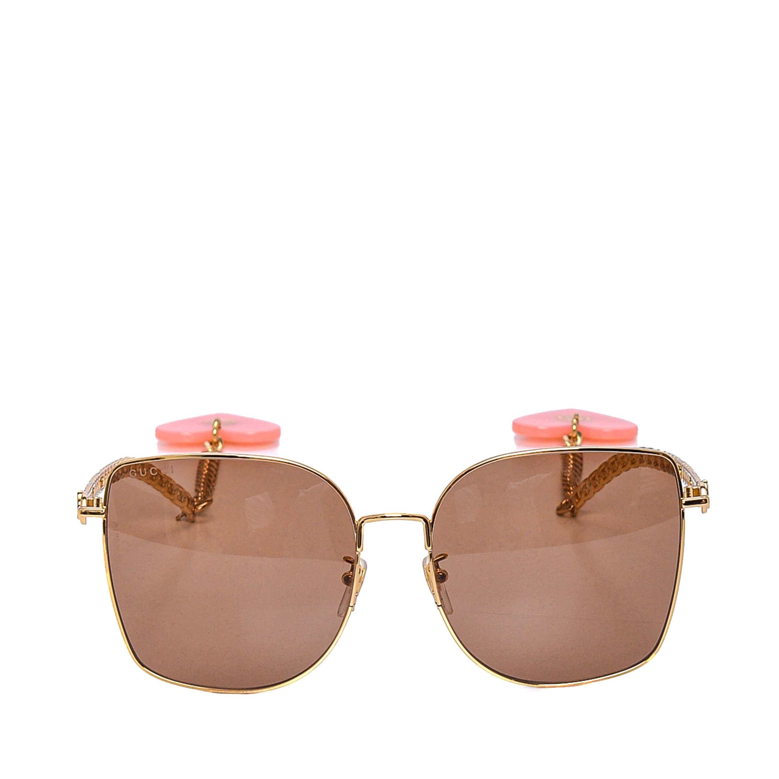 Gucci - Brown Rectangle Acetate Sunglasses